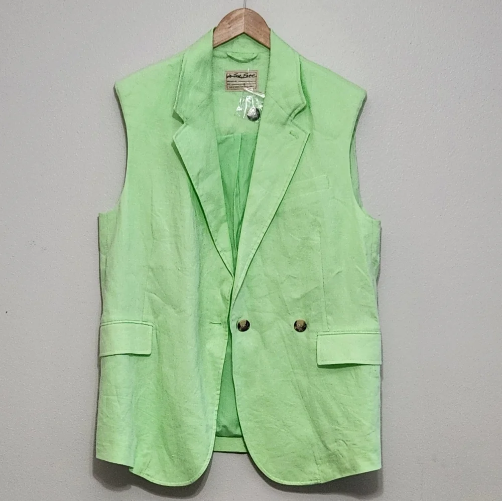New!We The Free Lime Bright Young‎ Things Linen Vest